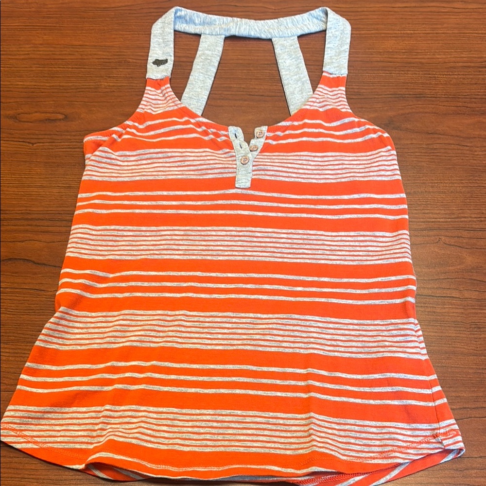 NWOT Fox Orange and Gray Striped Tank Top